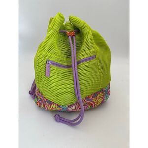 Vera Bradley Citrine Paisley In paradise mesh drawstring crossbody‎ bucket tote